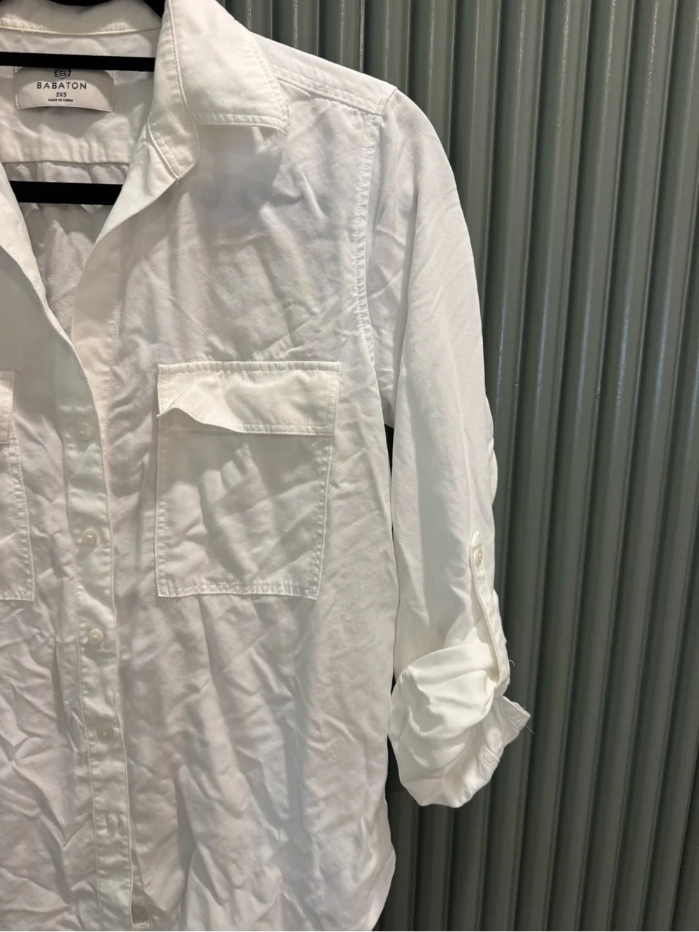 Aritzia Babaton White Utility Button-Down Shirt - Picture 4 of 5